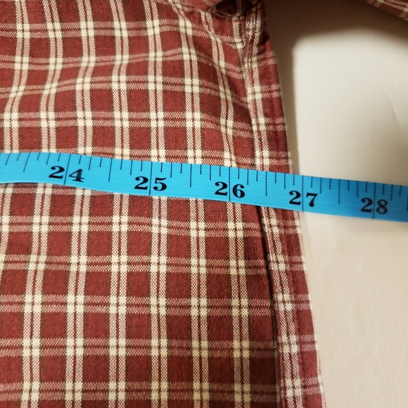 LL Bean Mens Button Down Red & White Plaid Men's XL Tall Heavy Fabric - Picture 6 of 9